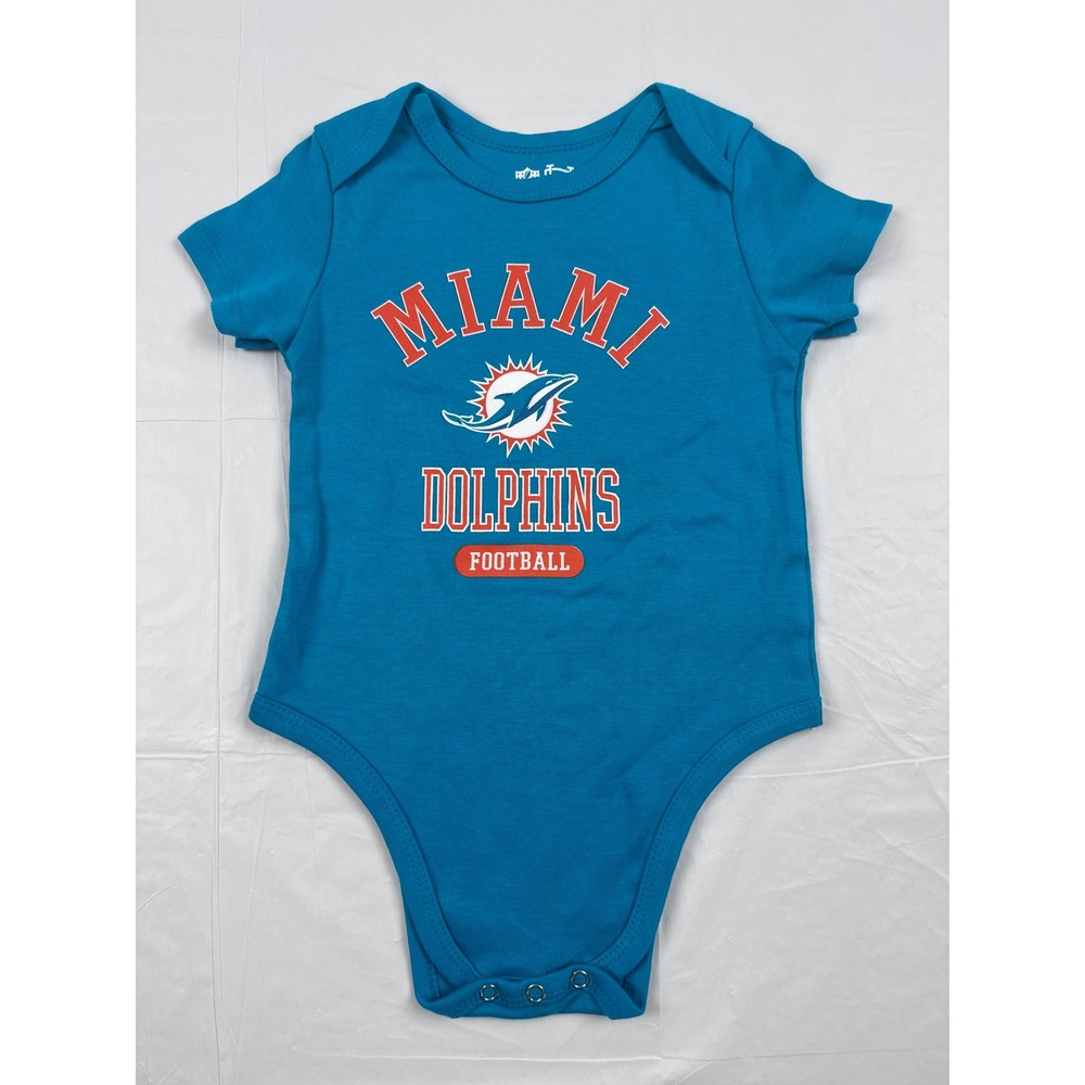 NFL Ultra Game Miami Dolphins Baby Bodysuit Blue 24M Romper Kids